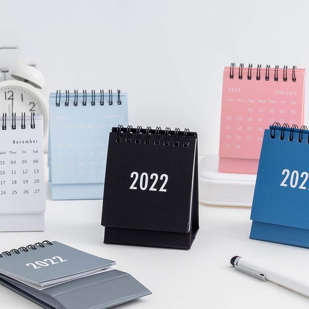 2022 Simple Morandi mini Desktop Paper simple Calendar dual Daily Scheduler Table Planner Yearly Agenda Organizer